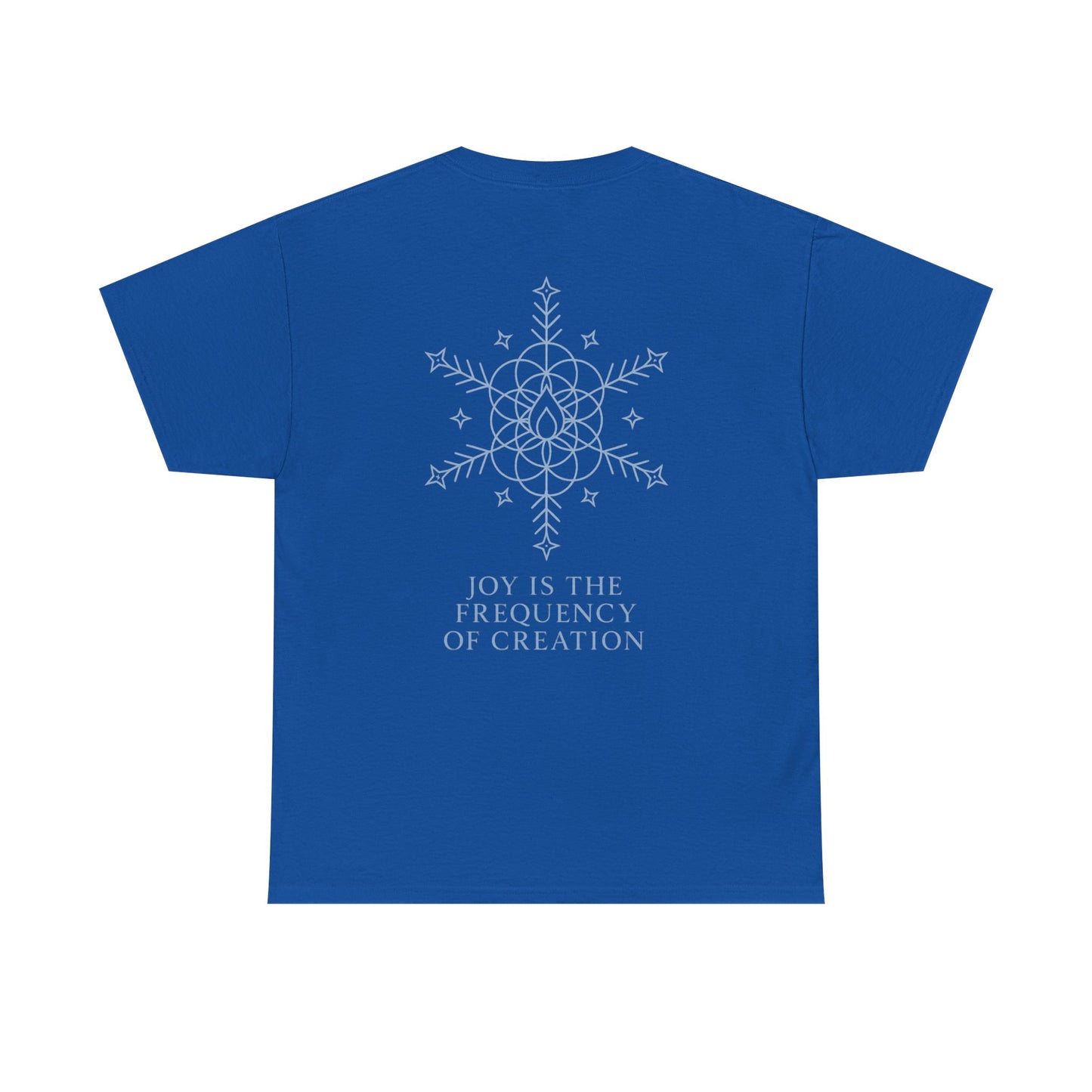 Joy Frequency Tee – Double Sided Sacred Geometry Snowflake of Creation Shirt