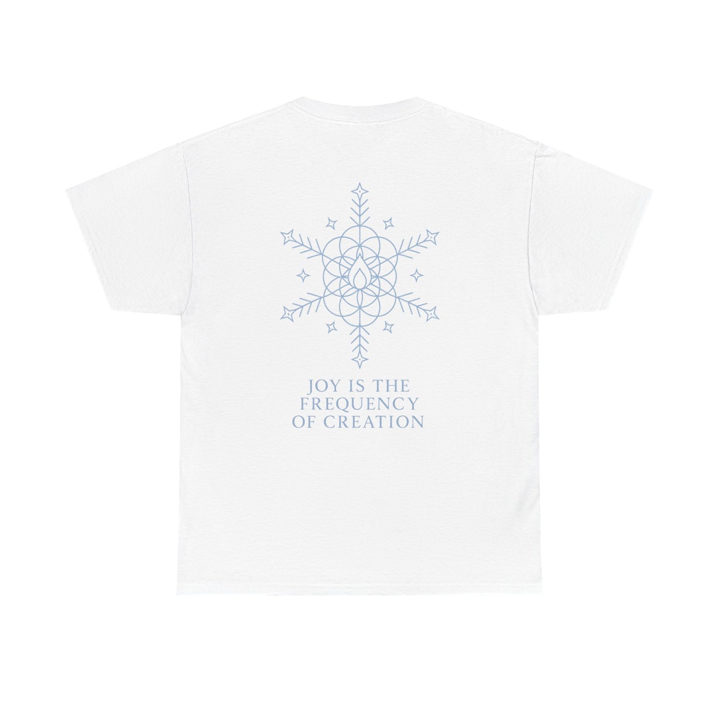 Joy Frequency Tee – Double Sided Sacred Geometry Snowflake of Creation Shirt
