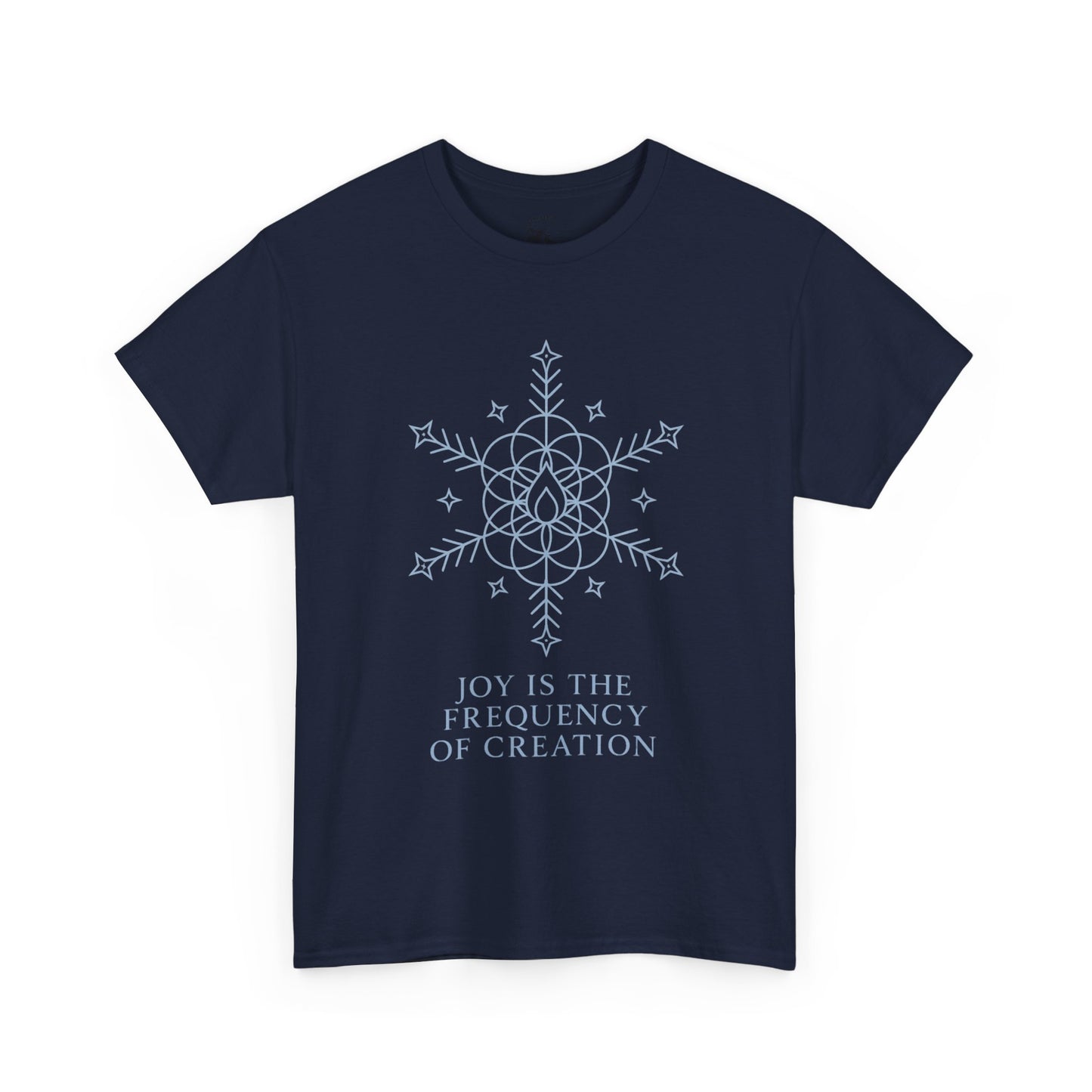 Joy Frequency Tee – Sacred Geometry Snowflake of Creation Graphic Shirt