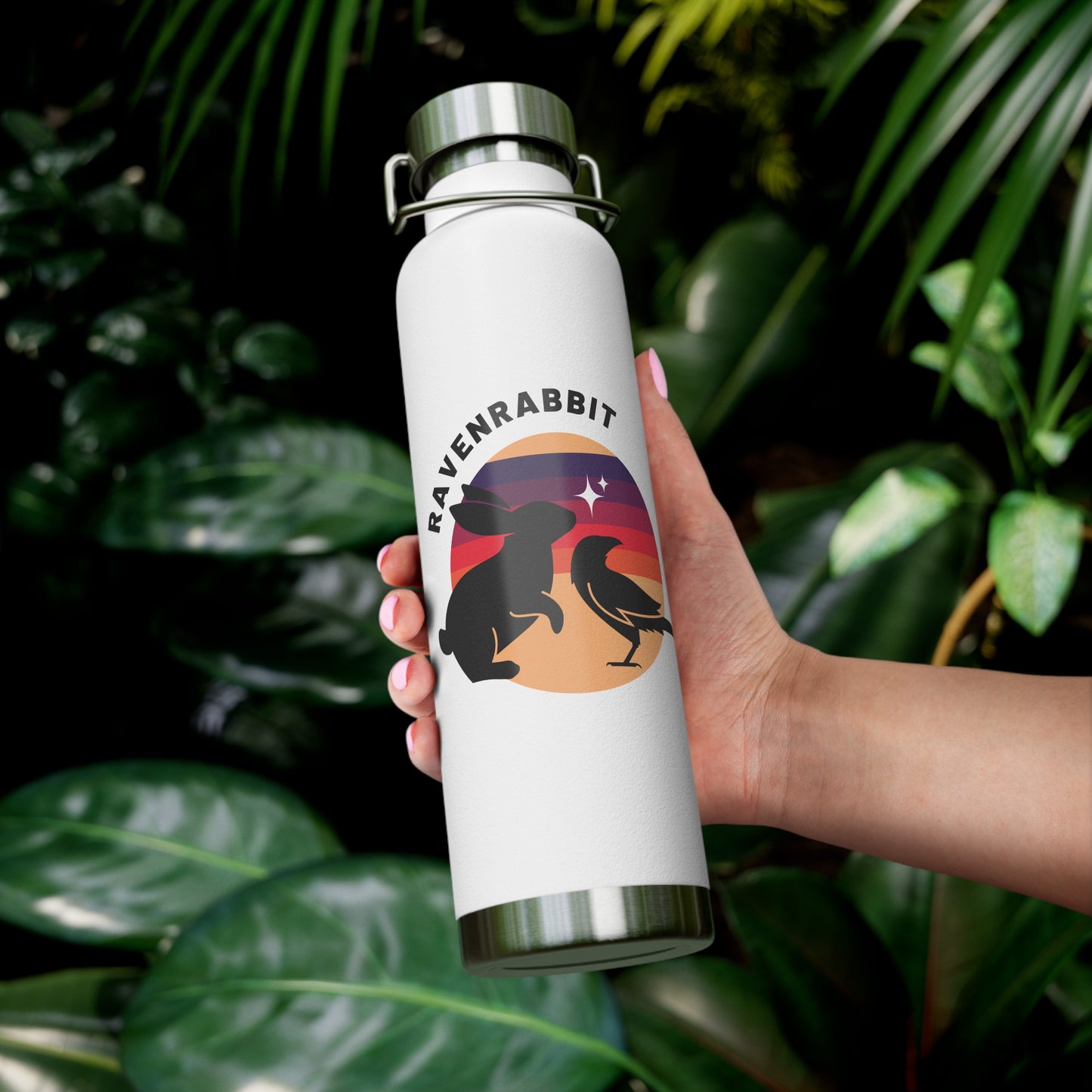 🐰🐦‍⬛  RavenRabbit Copper Vacuum Insulated Bottle, 22oz, Keep Hydrated in Style! 🌿🌌