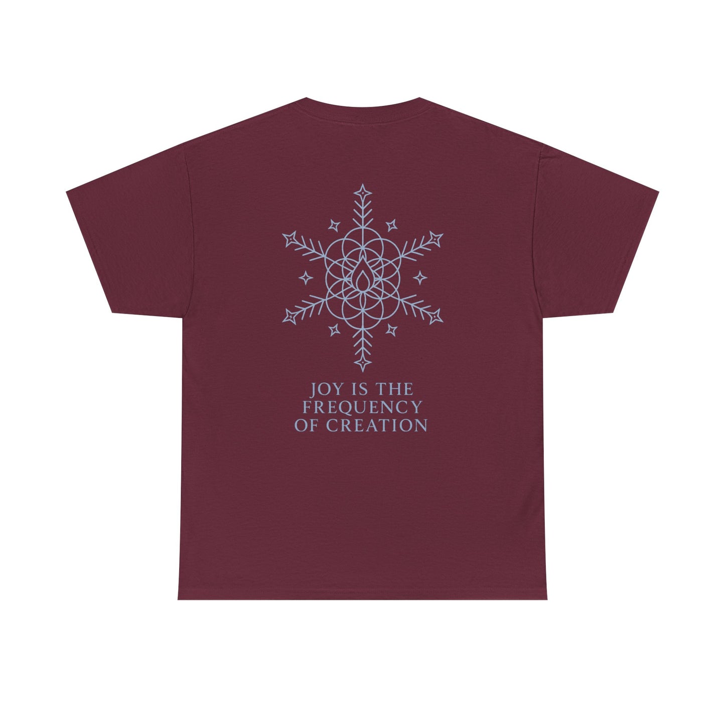 Joy Frequency Tee – Double Sided Sacred Geometry Snowflake of Creation Shirt