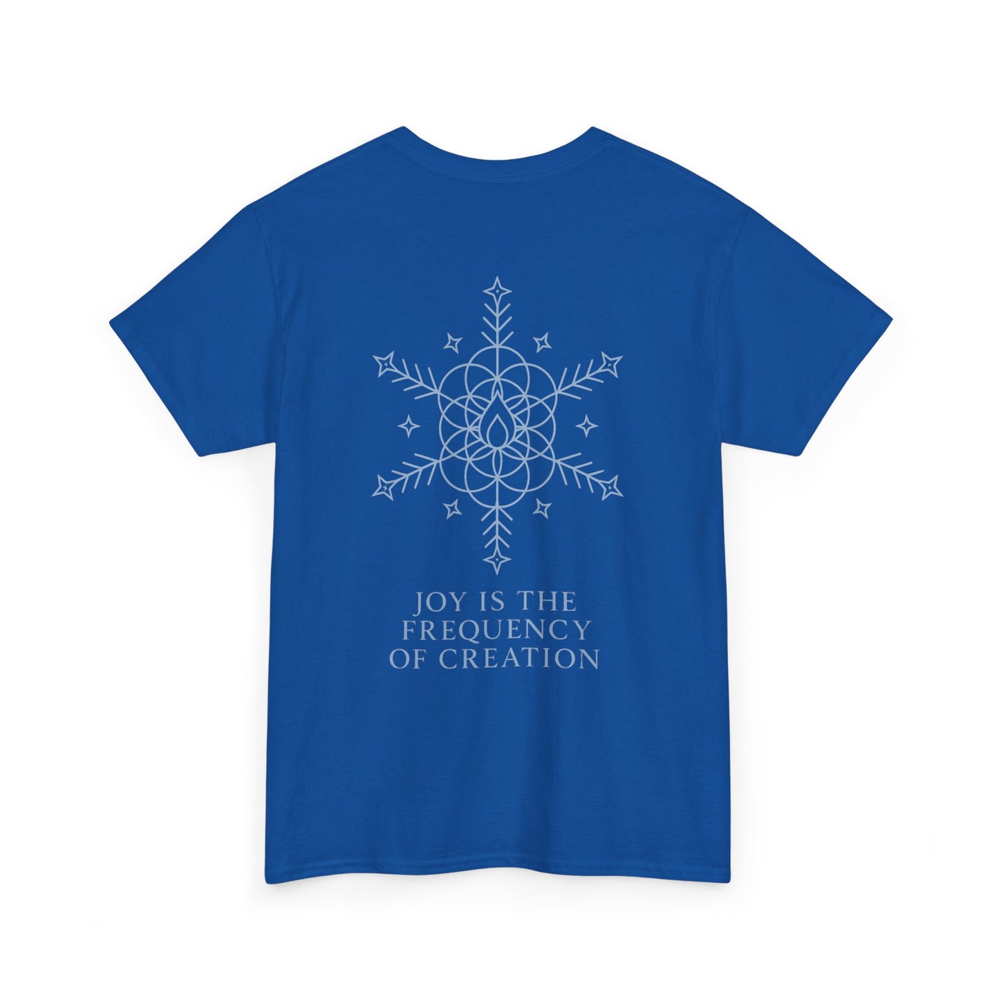 Joy Frequency Tee – Double Sided Sacred Geometry Snowflake of Creation Shirt