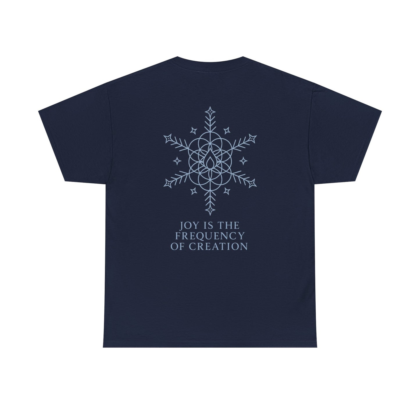 Joy Frequency Tee – Double Sided Sacred Geometry Snowflake of Creation Shirt