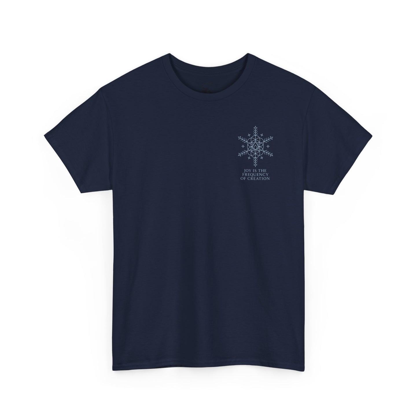 Joy Frequency Tee – Double Sided Sacred Geometry Snowflake of Creation Shirt