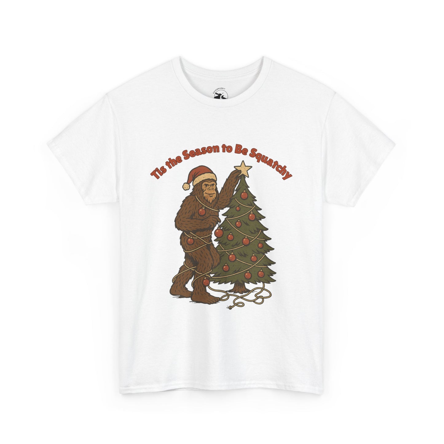 Sasquatch Decorating the Tree Tee – Bigfoot Christmas Spirit Shirt