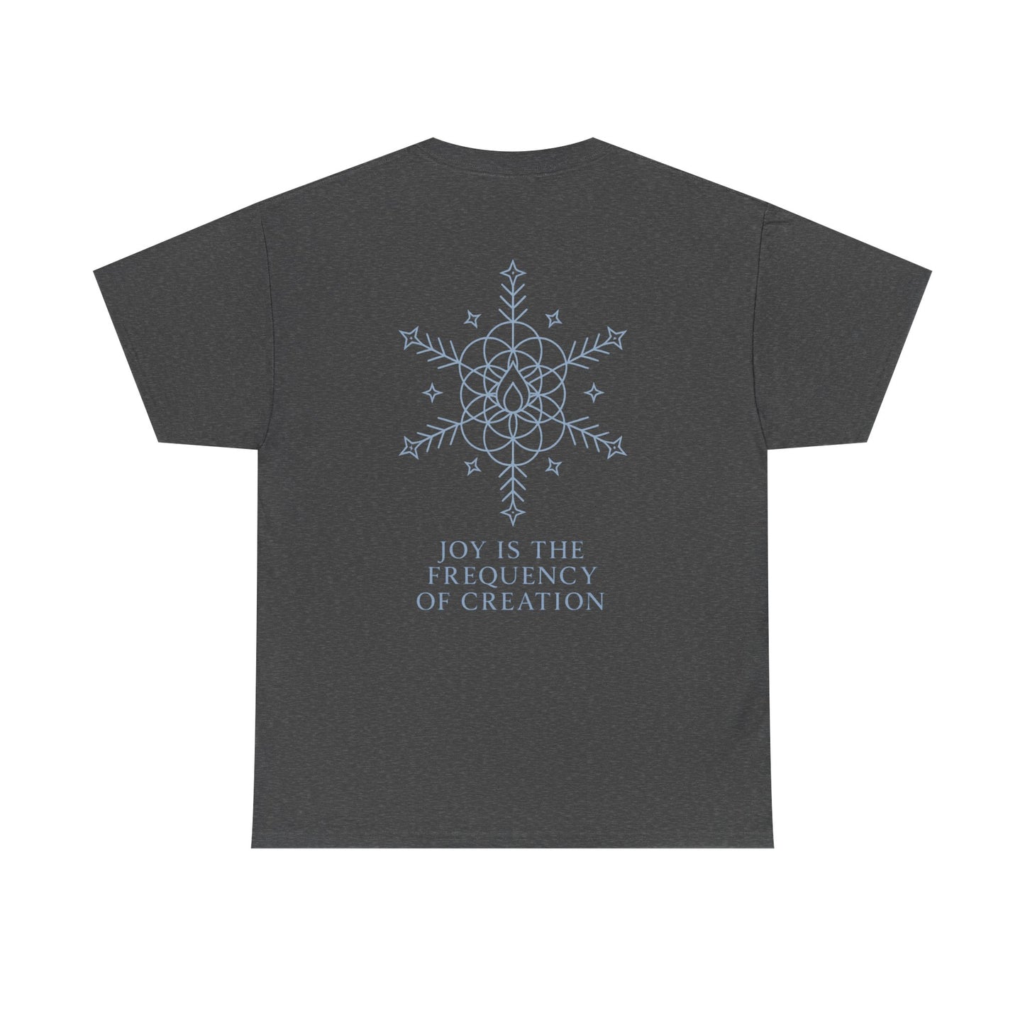 Joy Frequency Tee – Double Sided Sacred Geometry Snowflake of Creation Shirt