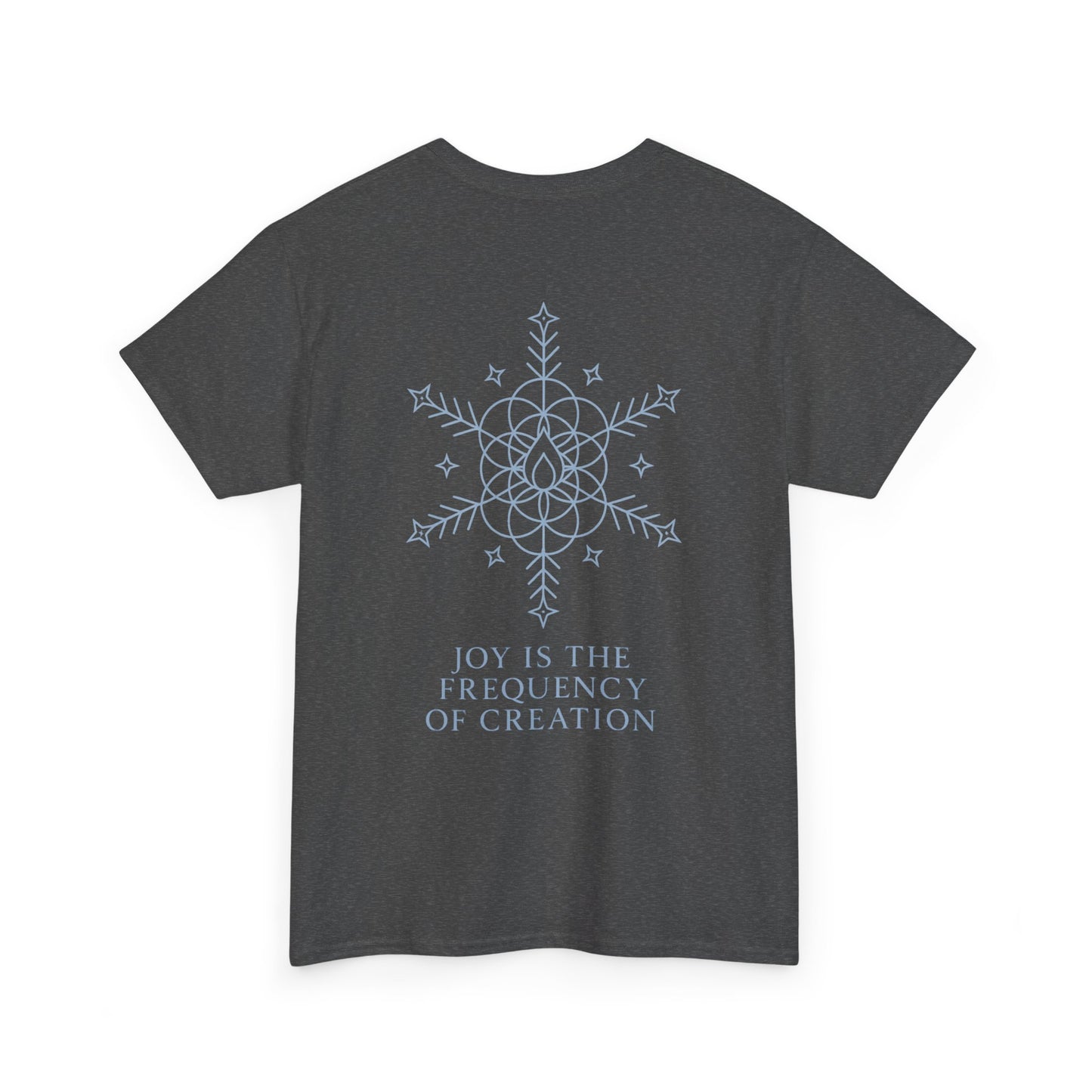 Joy Frequency Tee – Double Sided Sacred Geometry Snowflake of Creation Shirt