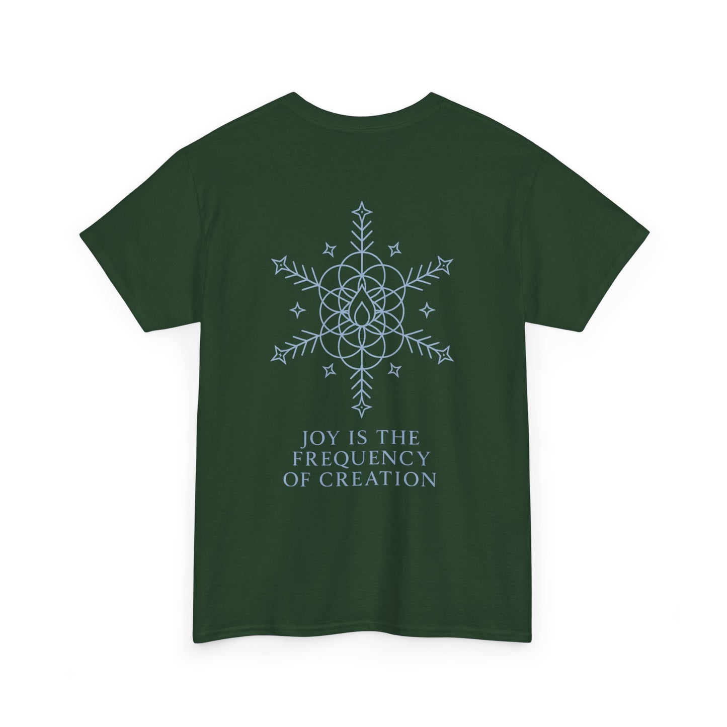Joy Frequency Tee – Double Sided Sacred Geometry Snowflake of Creation Shirt