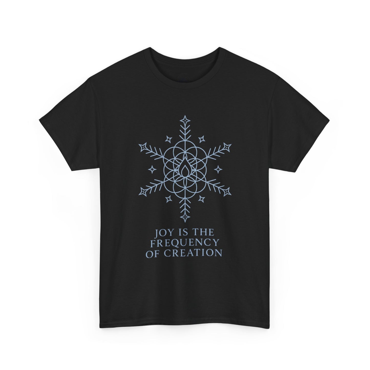 Joy Frequency Tee – Sacred Geometry Snowflake of Creation Graphic Shirt