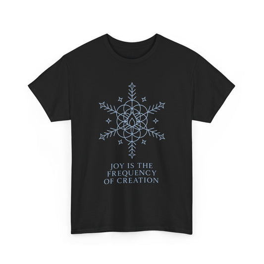 Joy Frequency Tee – Sacred Geometry Snowflake of Creation Graphic Shirt