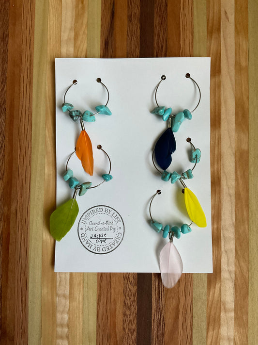 Feather Wine Charms