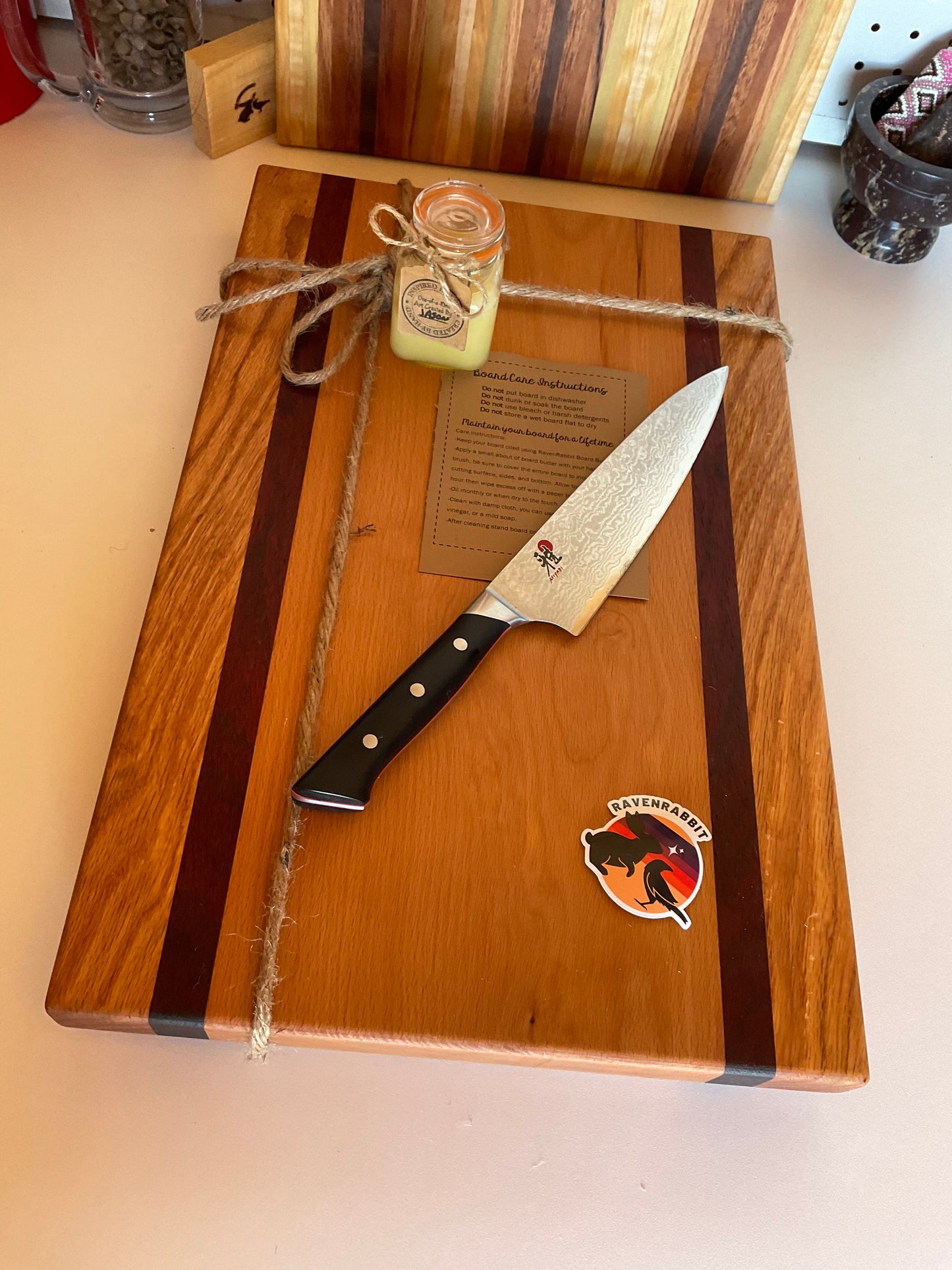 Two Striped Cutting Board with Oak