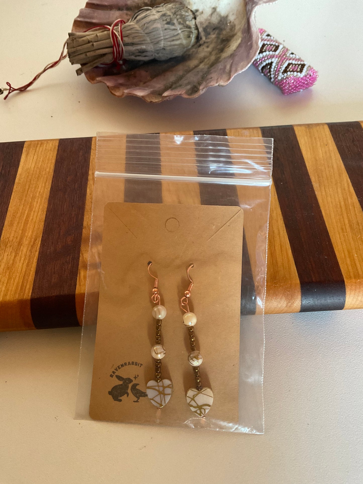 Shell Heart Earrings