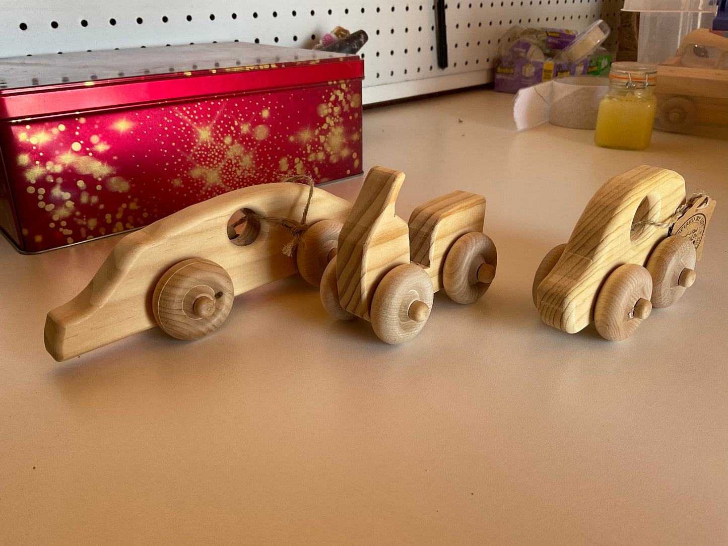 3 Pack Hand Made Wood Cars