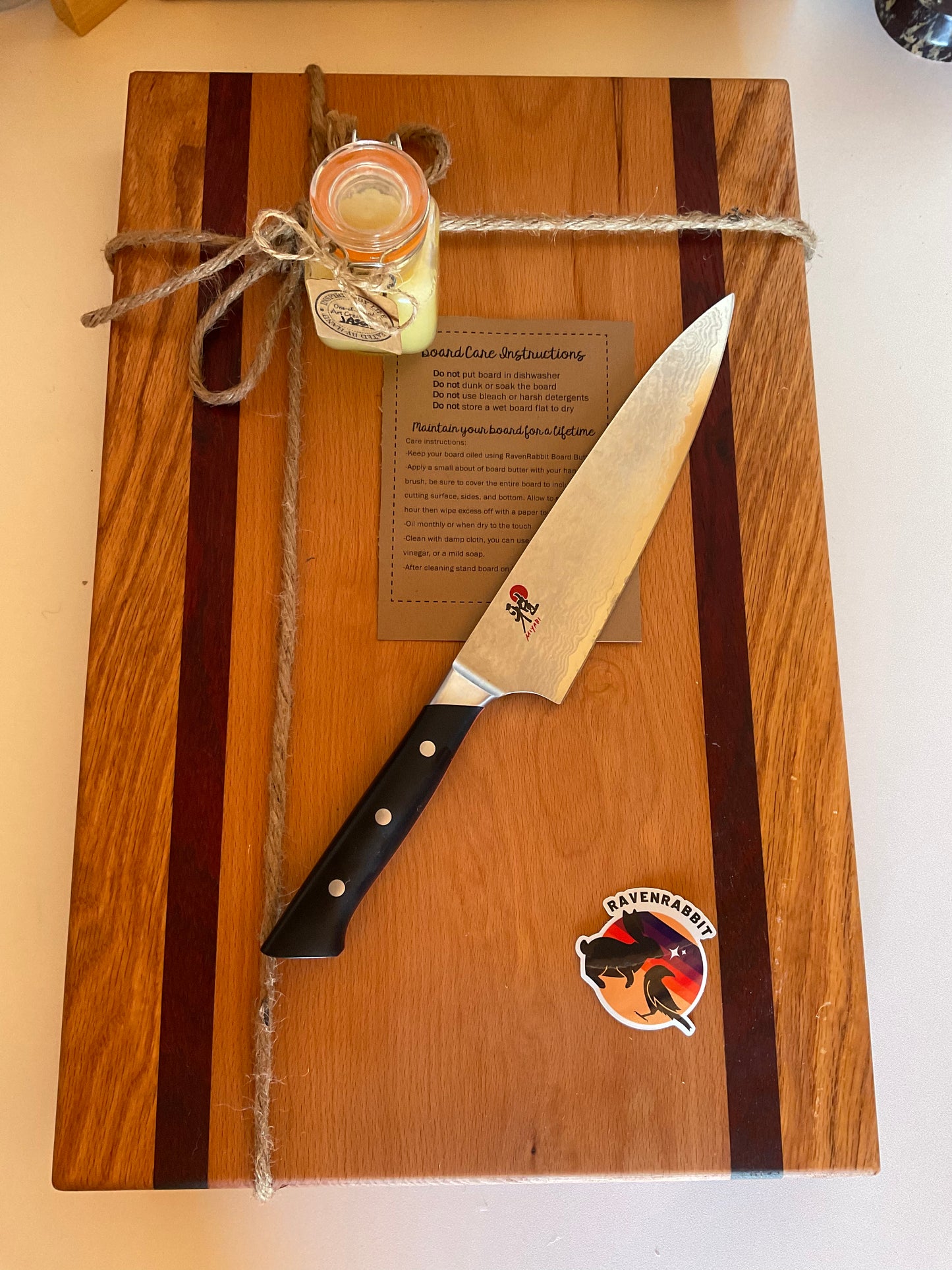 Two Striped Cutting Board with Oak