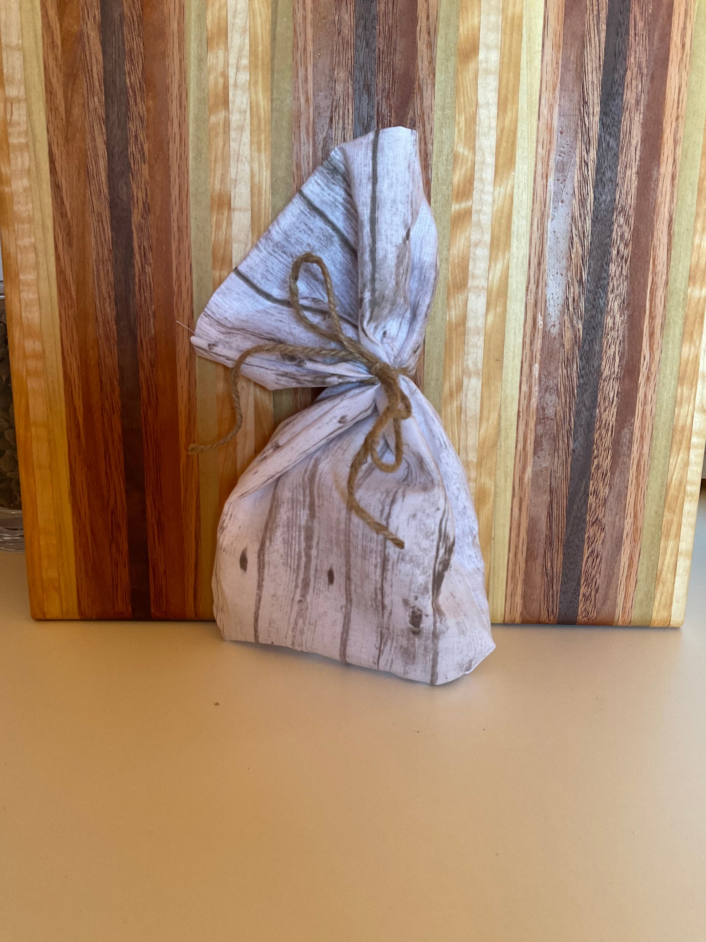 sage, calm shell, handmade sewn bag