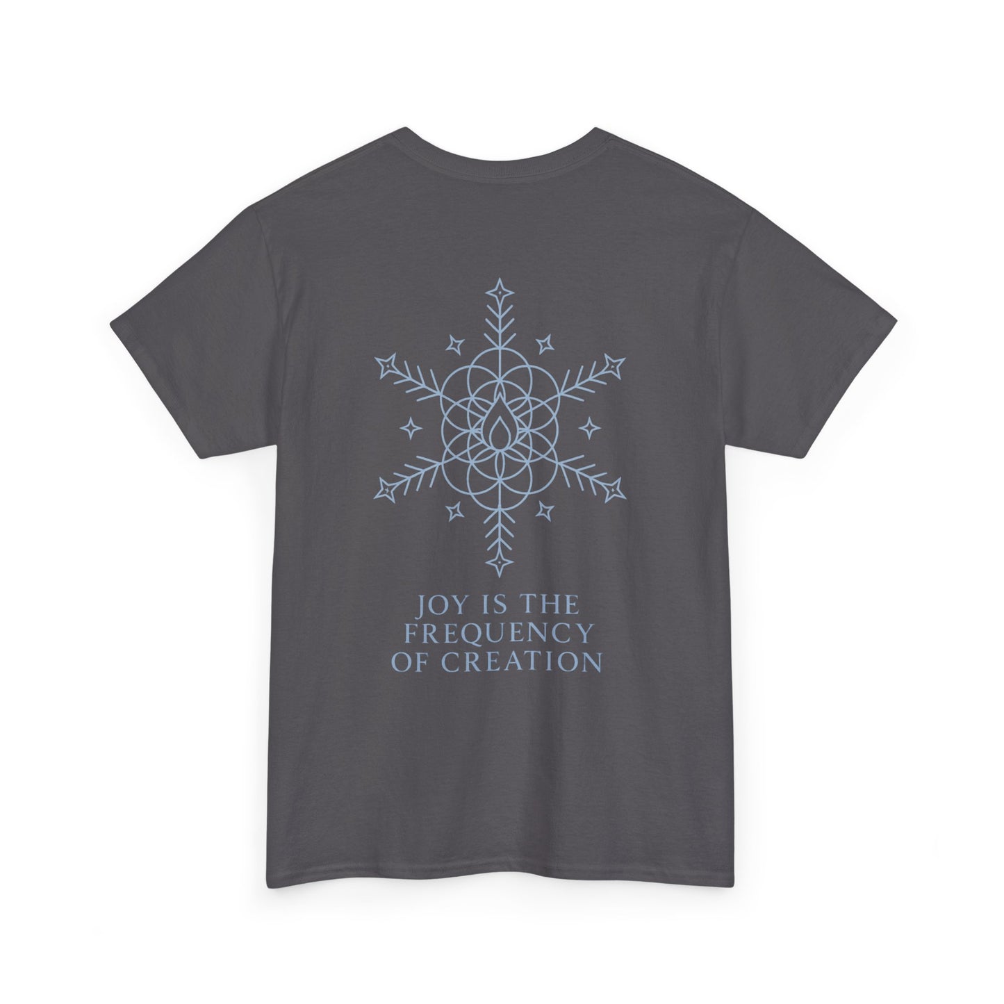 Joy Frequency Tee – Double Sided Sacred Geometry Snowflake of Creation Shirt