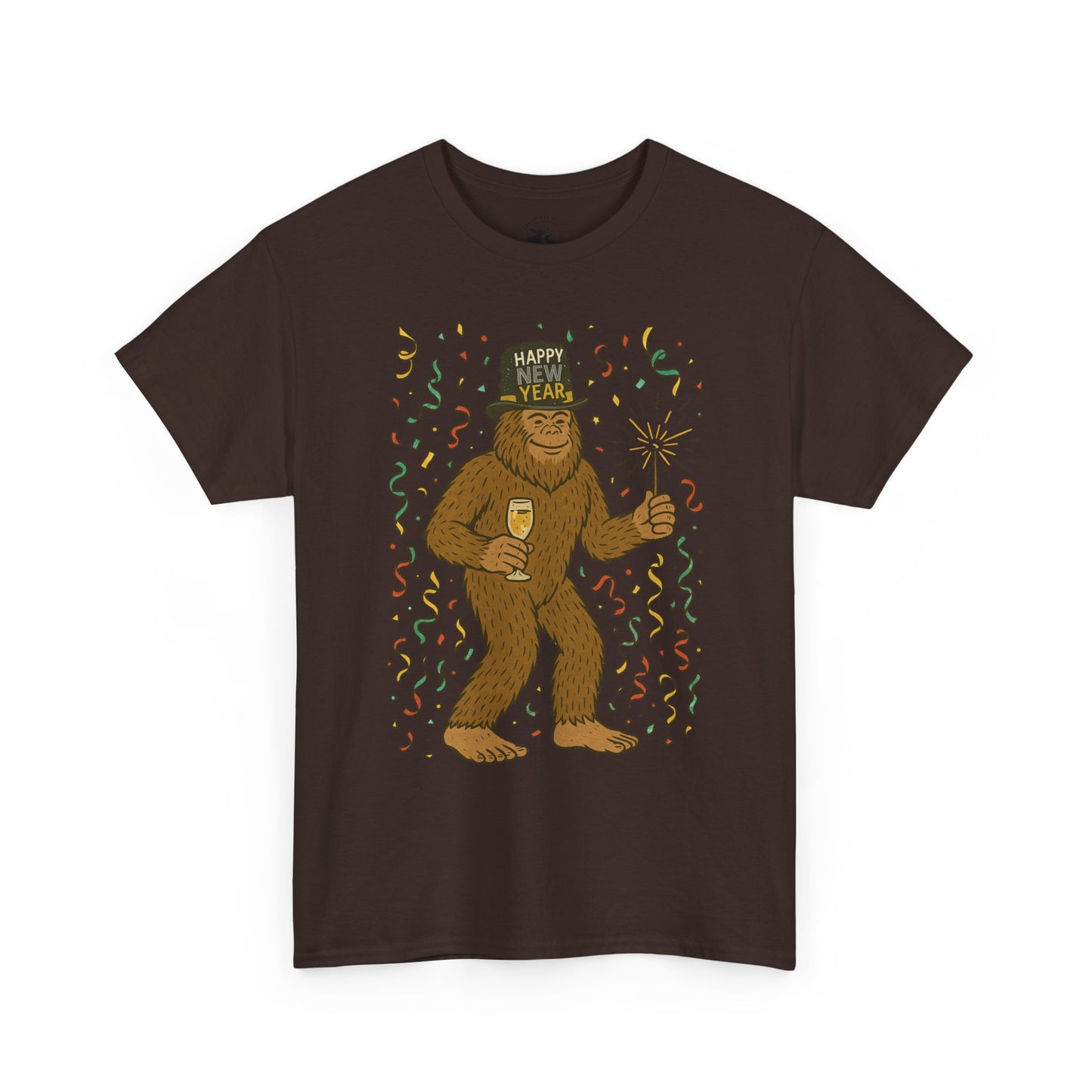 Bigfoot Midnight Celebration Tee – New Year Forest Party Shirt