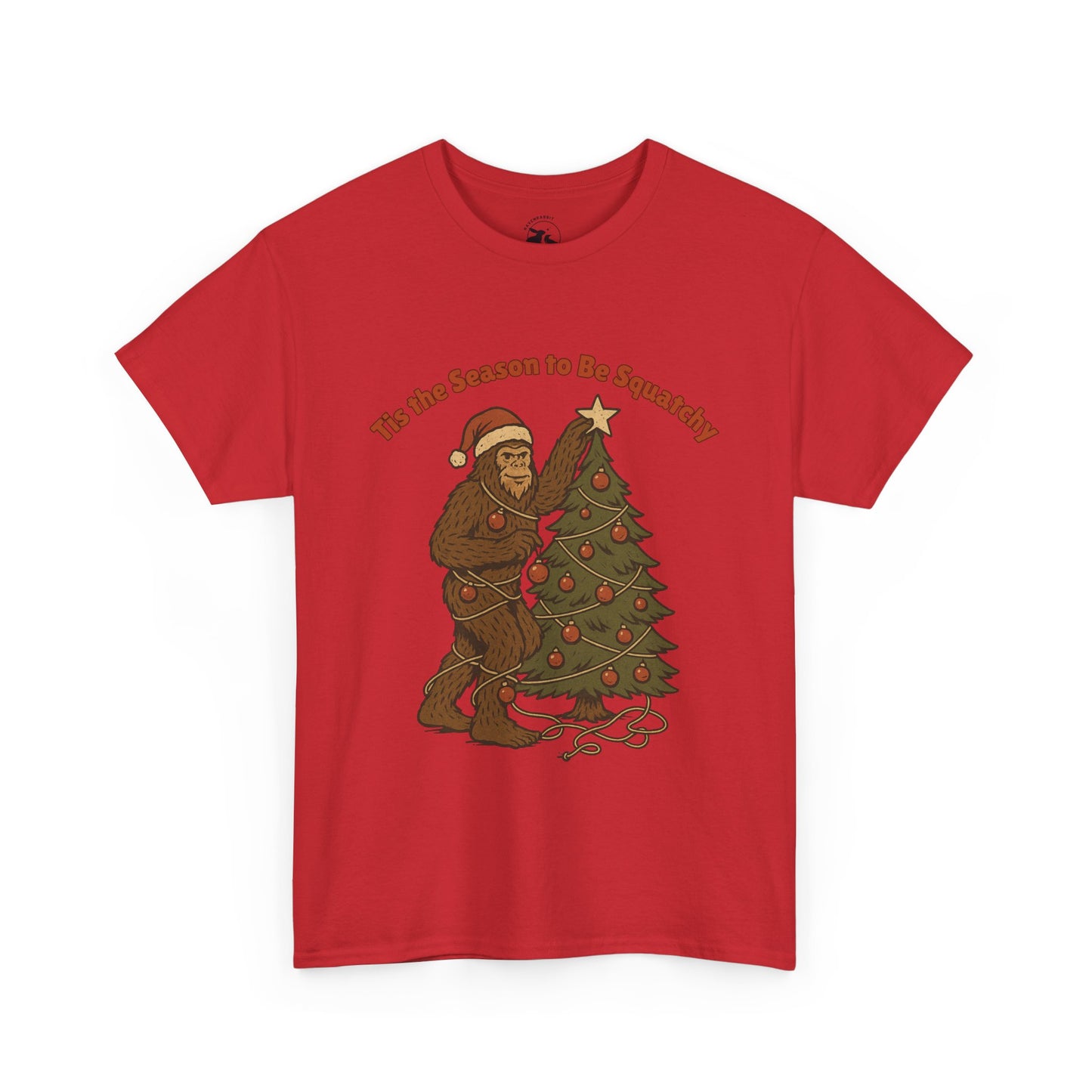 Sasquatch Decorating the Tree Tee – Bigfoot Christmas Spirit Shirt