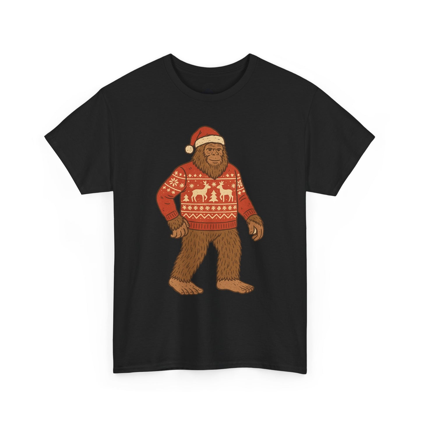 Bigfoot Christmas Sweater Tee – Festive Forest Fun