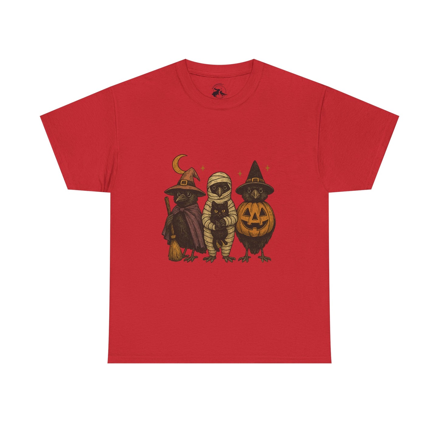 Trick-or-Tweet Trio Tee – Vintage Halloween Raven Shirt