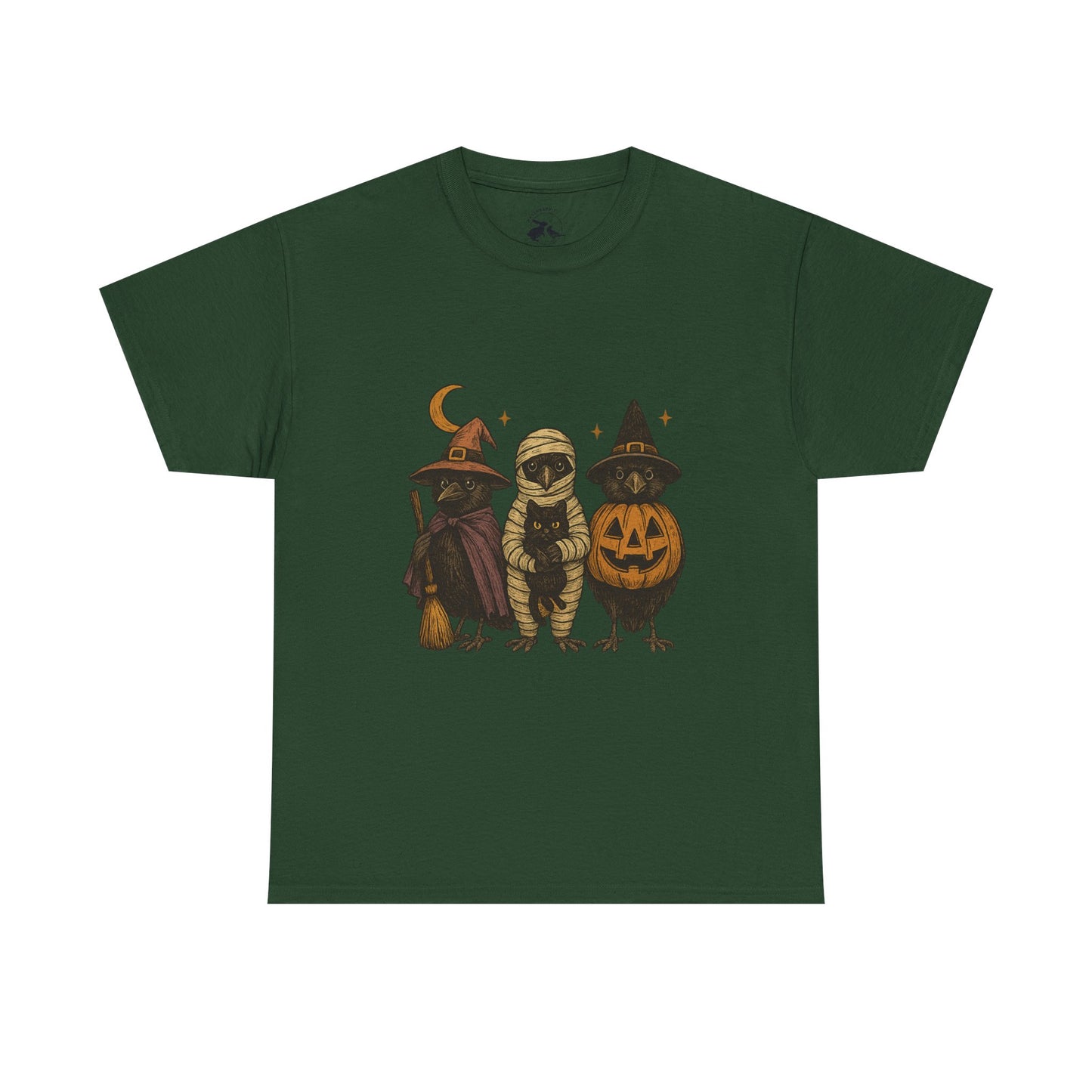 Trick-or-Tweet Trio Tee – Vintage Halloween Raven Shirt