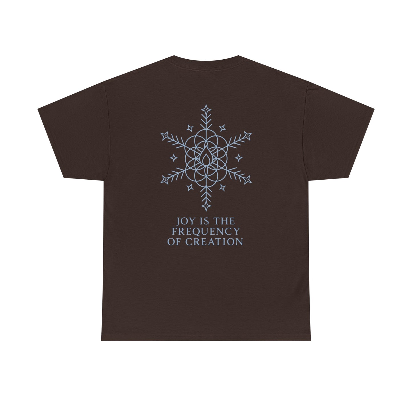 Joy Frequency Tee – Double Sided Sacred Geometry Snowflake of Creation Shirt