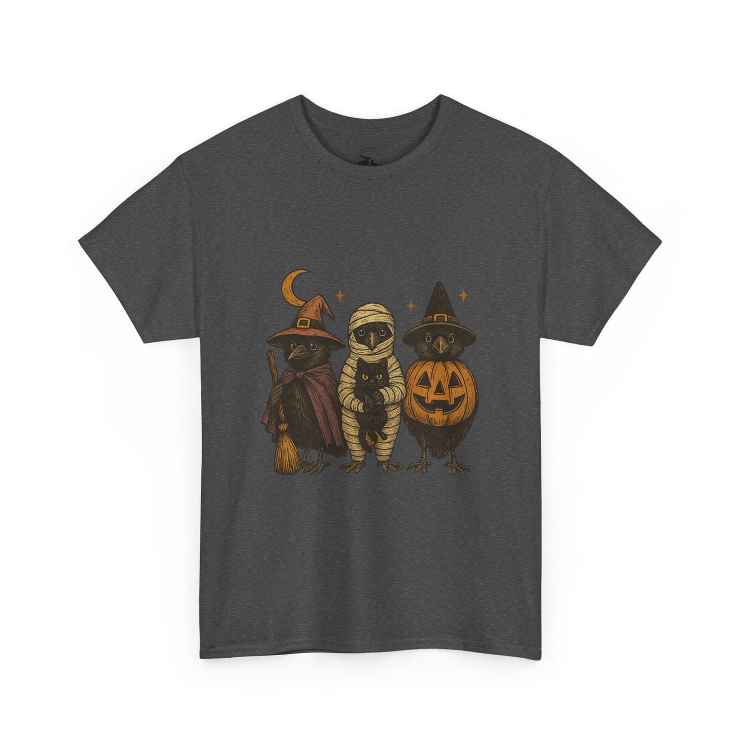 Trick-or-Tweet Trio Tee – Vintage Halloween Raven Shirt