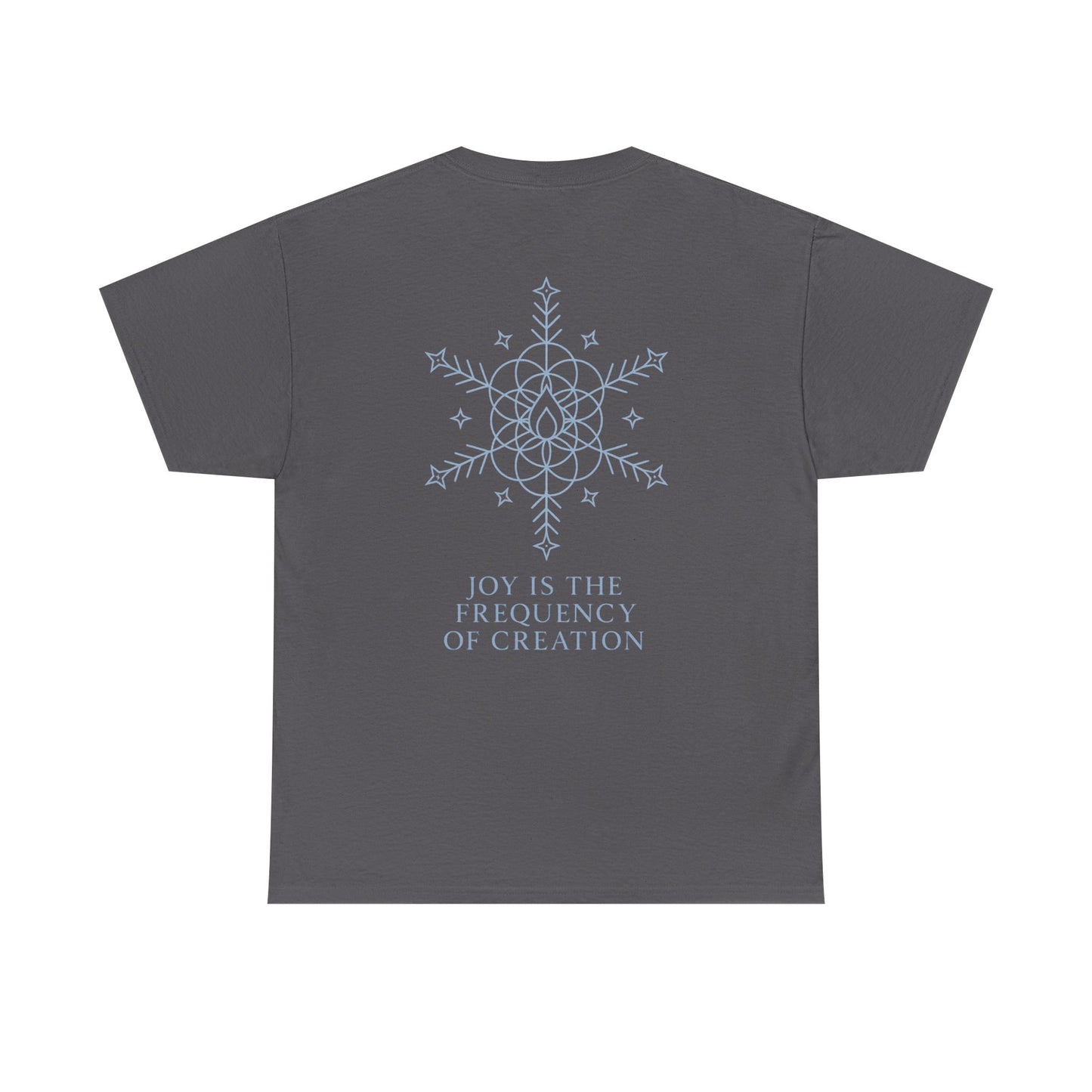Joy Frequency Tee – Double Sided Sacred Geometry Snowflake of Creation Shirt
