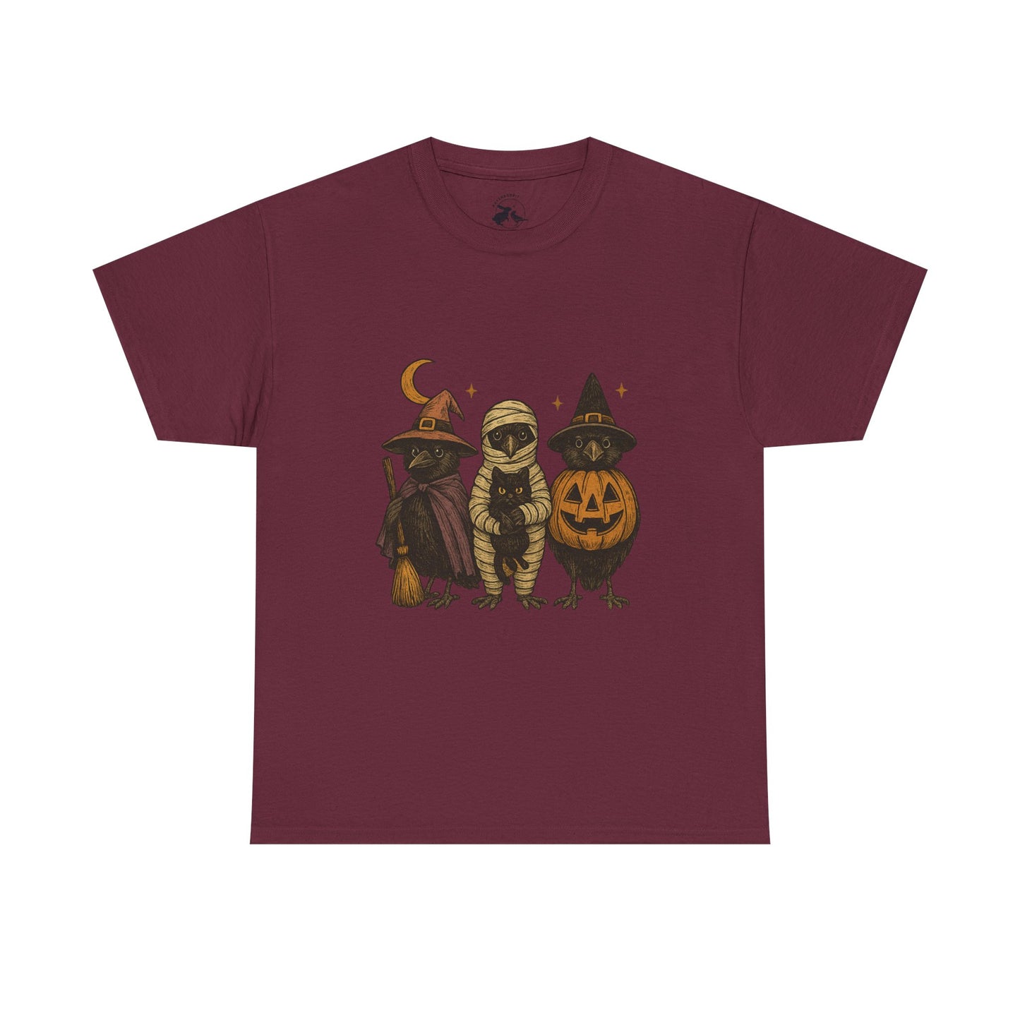 Trick-or-Tweet Trio Tee – Vintage Halloween Raven Shirt