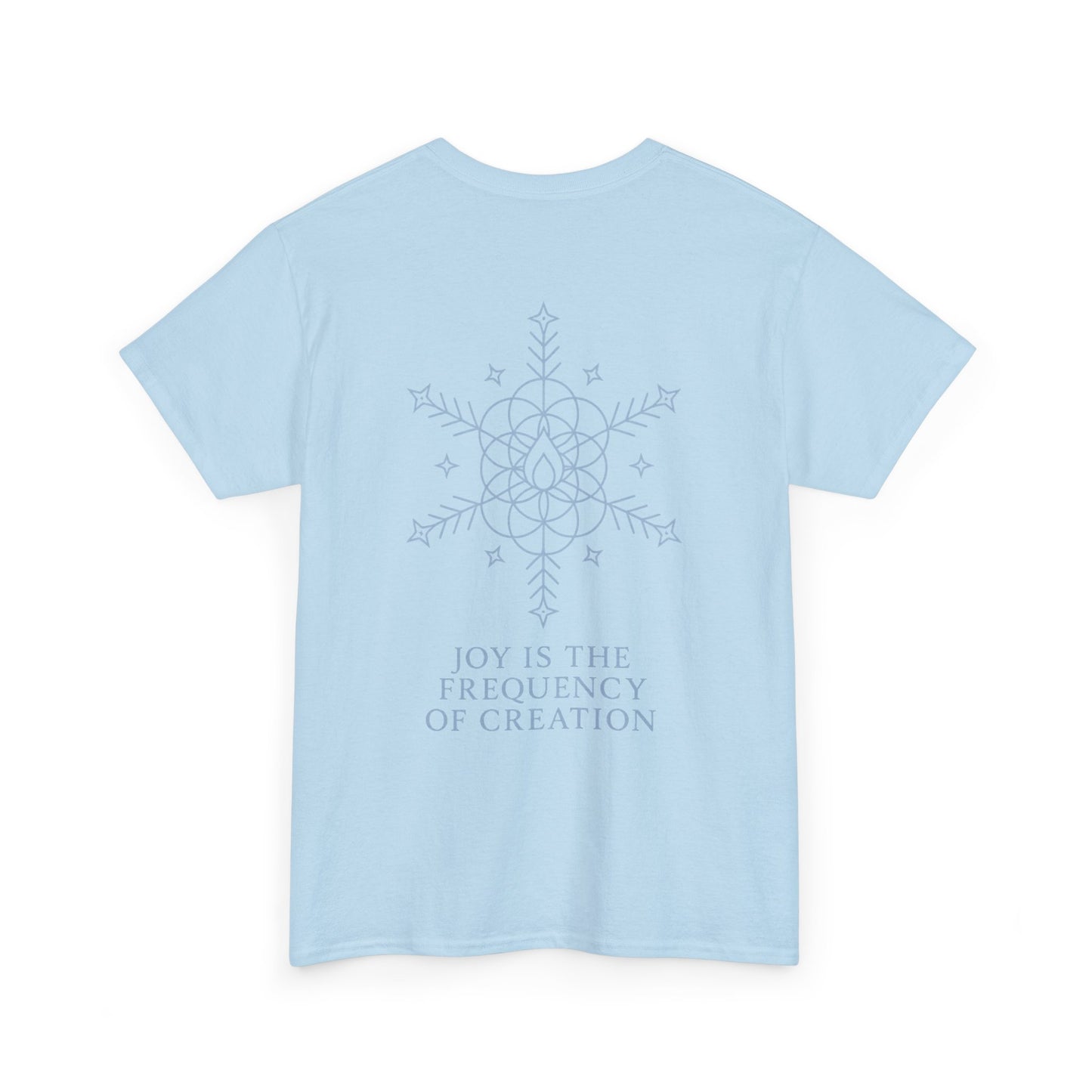 Joy Frequency Tee – Double Sided Sacred Geometry Snowflake of Creation Shirt