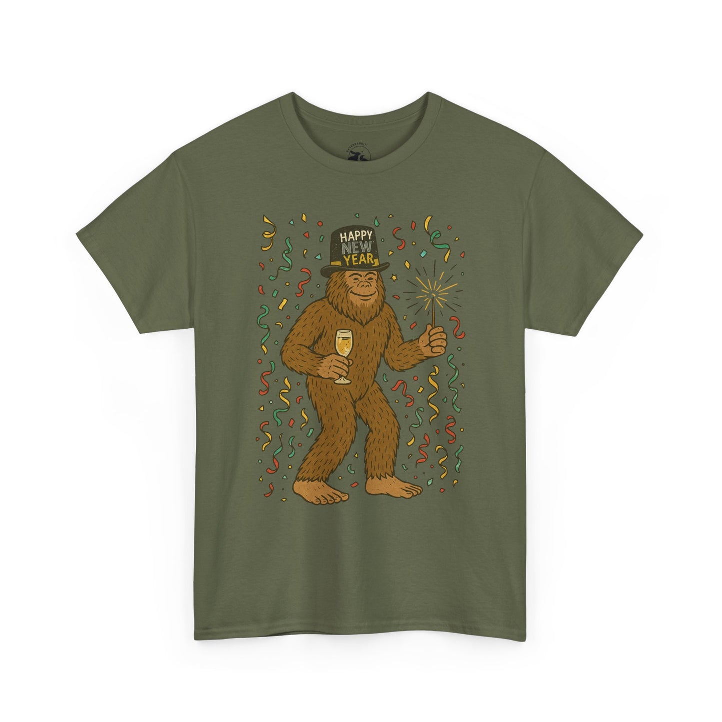 Bigfoot Midnight Celebration Tee – New Year Forest Party Shirt