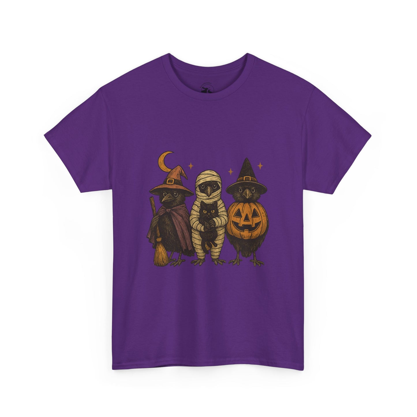 Trick-or-Tweet Trio Tee – Vintage Halloween Raven Shirt