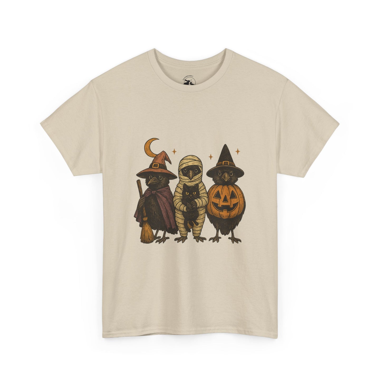 Trick-or-Tweet Trio Tee – Vintage Halloween Raven Shirt