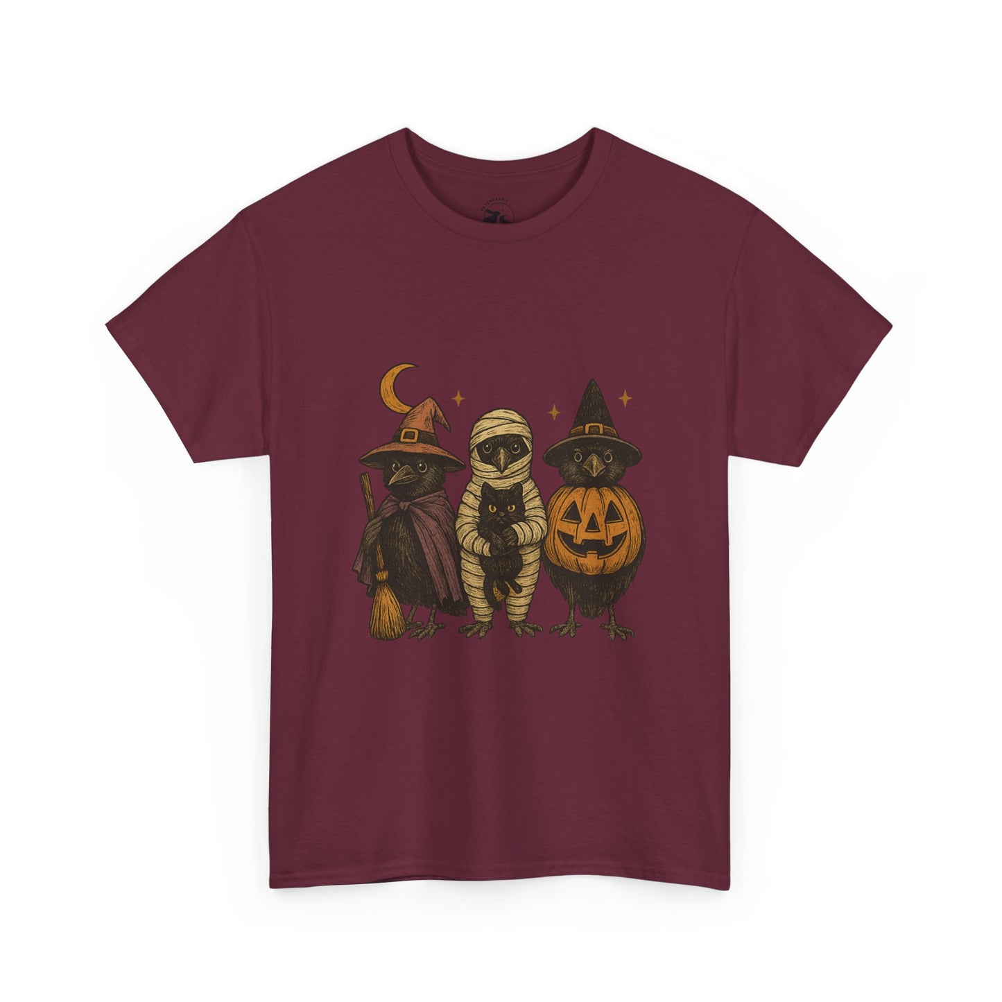 Trick-or-Tweet Trio Tee – Vintage Halloween Raven Shirt