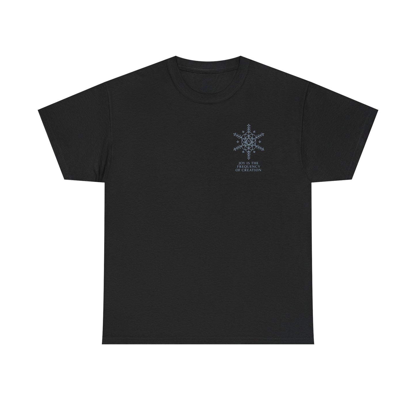 Joy Frequency Tee – Double Sided Sacred Geometry Snowflake of Creation Shirt