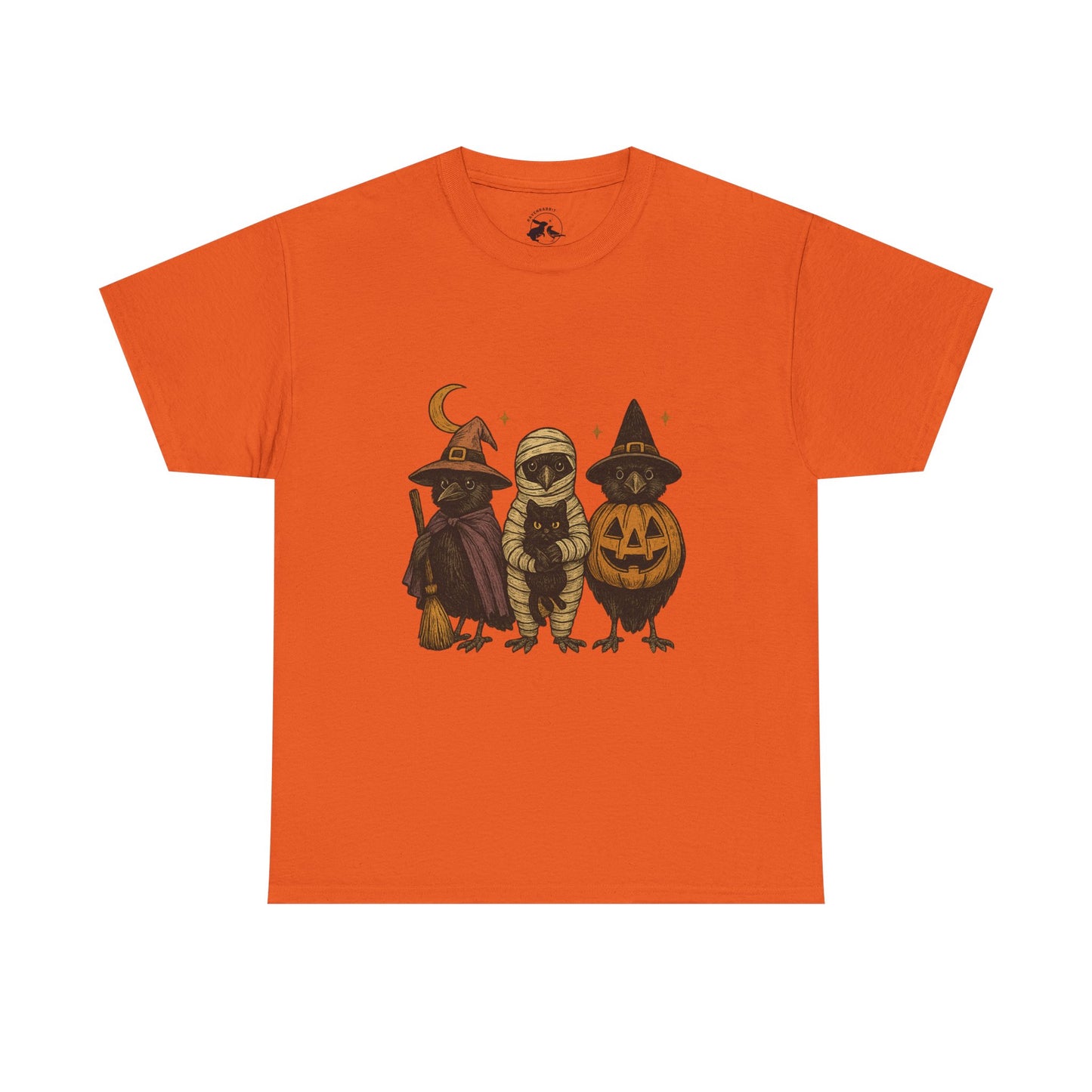 Trick-or-Tweet Trio Tee – Vintage Halloween Raven Shirt