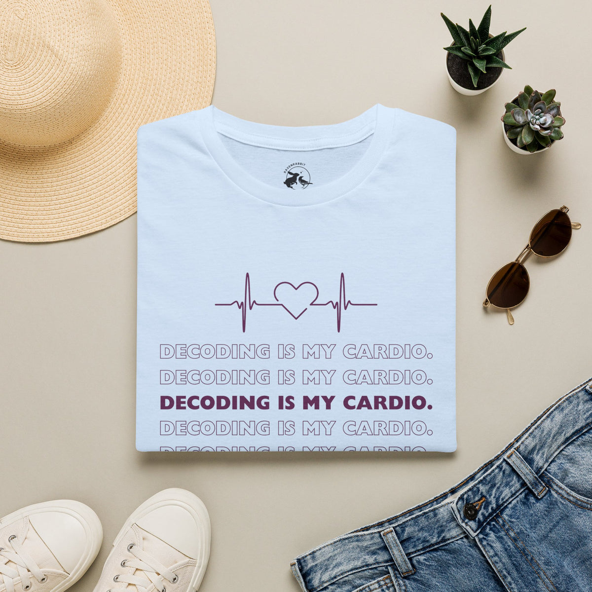 Decoding Is My Cardio T-Shirt — Heartbeat Code Programmer Tee