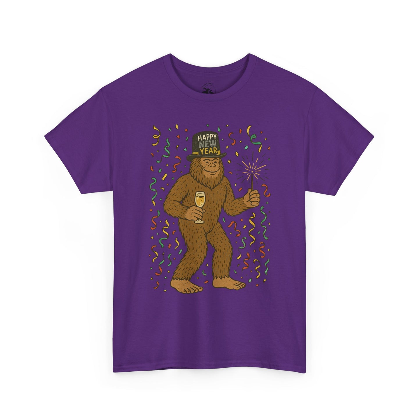 Bigfoot Midnight Celebration Tee – New Year Forest Party Shirt