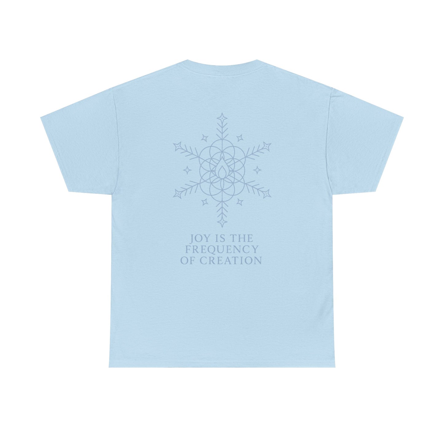 Joy Frequency Tee – Double Sided Sacred Geometry Snowflake of Creation Shirt