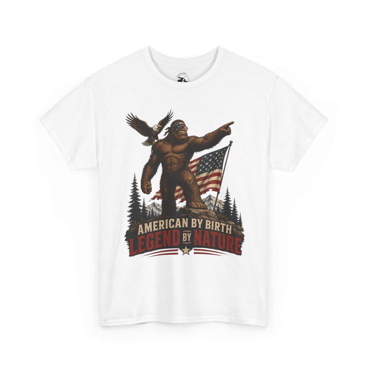 American By Birth Legend By Nature Tee – Patriotic Bigfoot Shirt