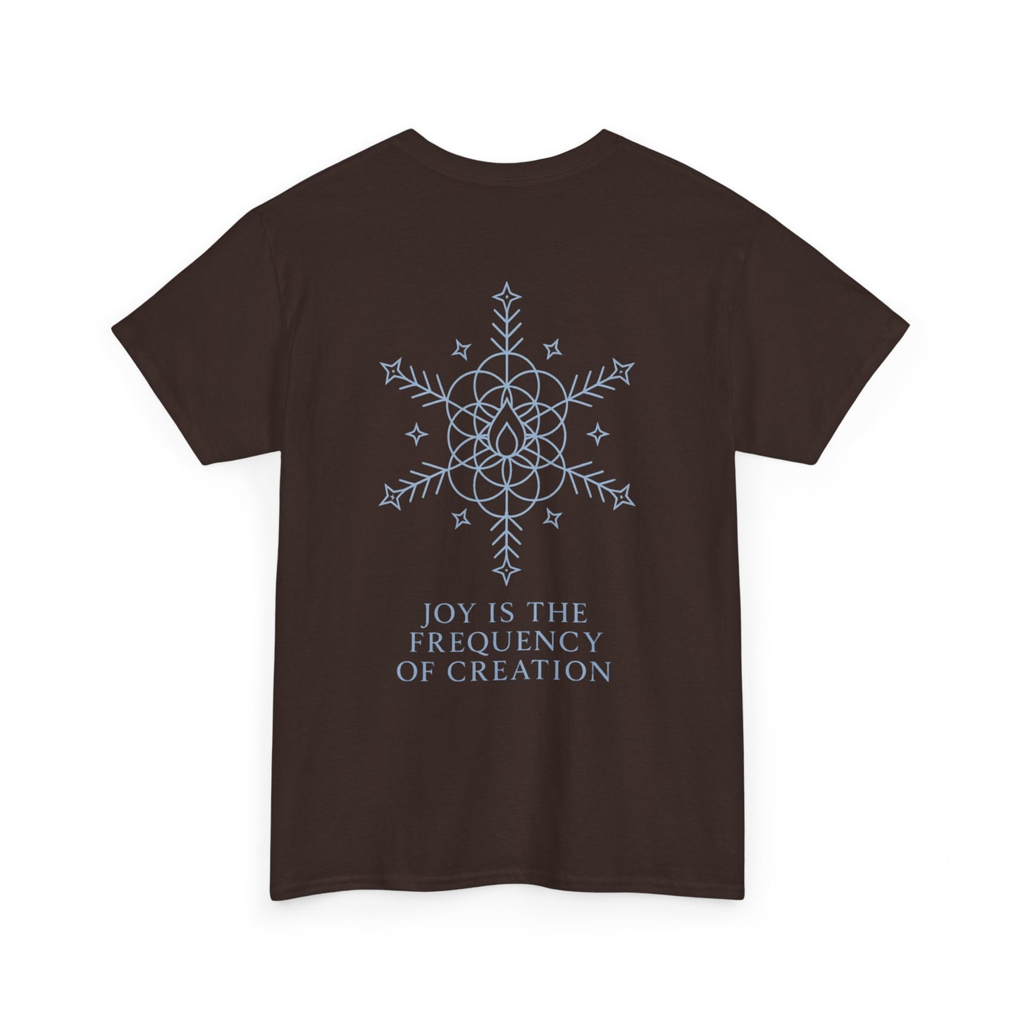 Joy Frequency Tee – Double Sided Sacred Geometry Snowflake of Creation Shirt
