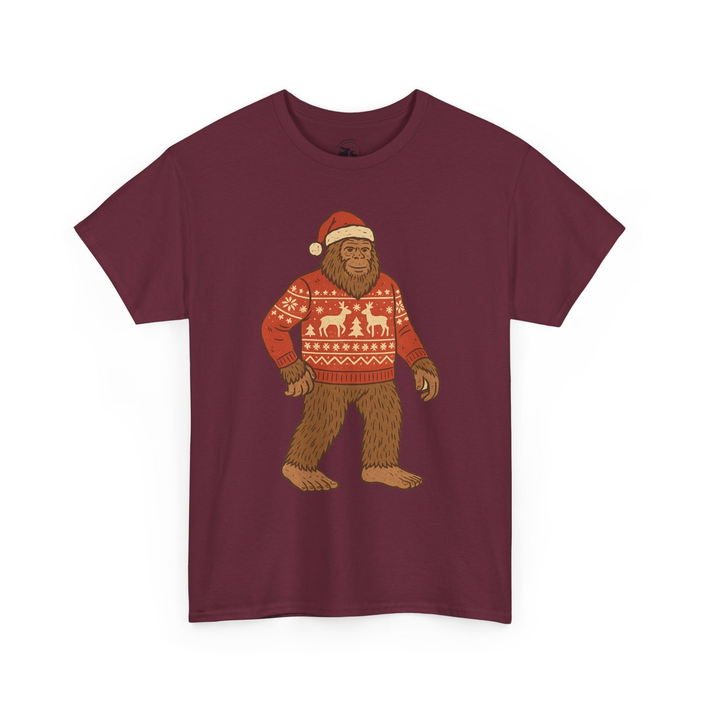 Bigfoot Christmas Sweater Tee – Festive Forest Fun