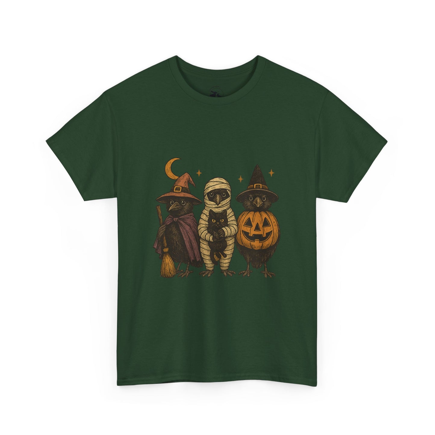 Trick-or-Tweet Trio Tee – Vintage Halloween Raven Shirt