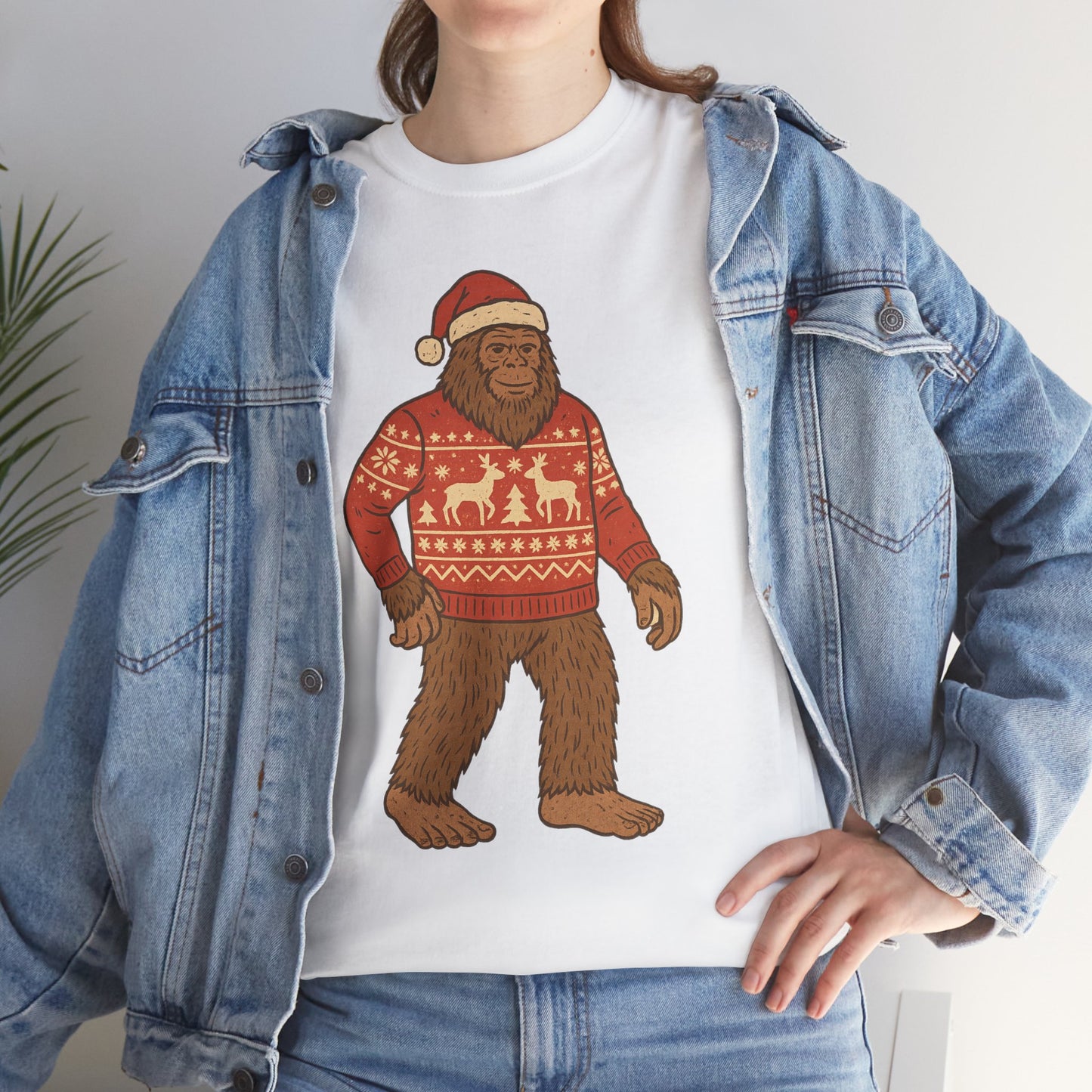 Bigfoot Christmas Sweater Tee – Festive Forest Fun