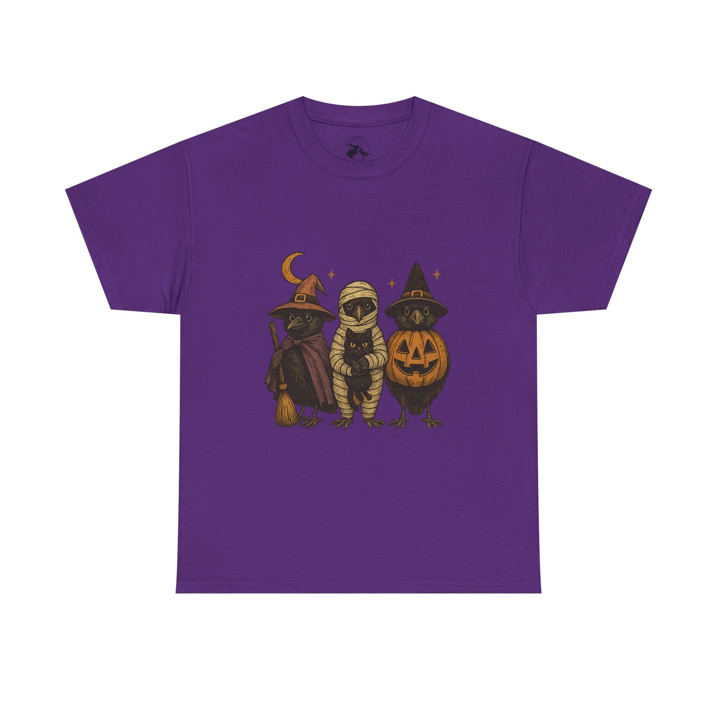Trick-or-Tweet Trio Tee – Vintage Halloween Raven Shirt