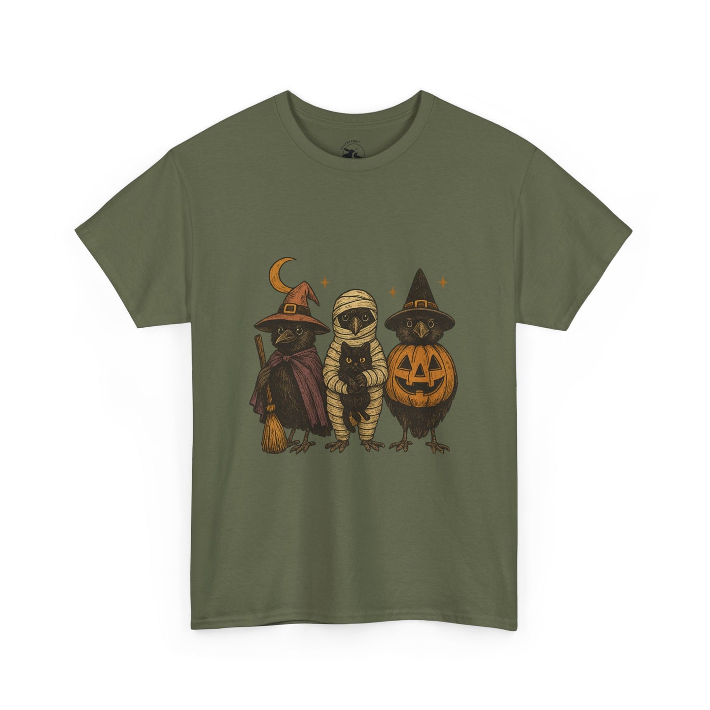Trick-or-Tweet Trio Tee – Vintage Halloween Raven Shirt