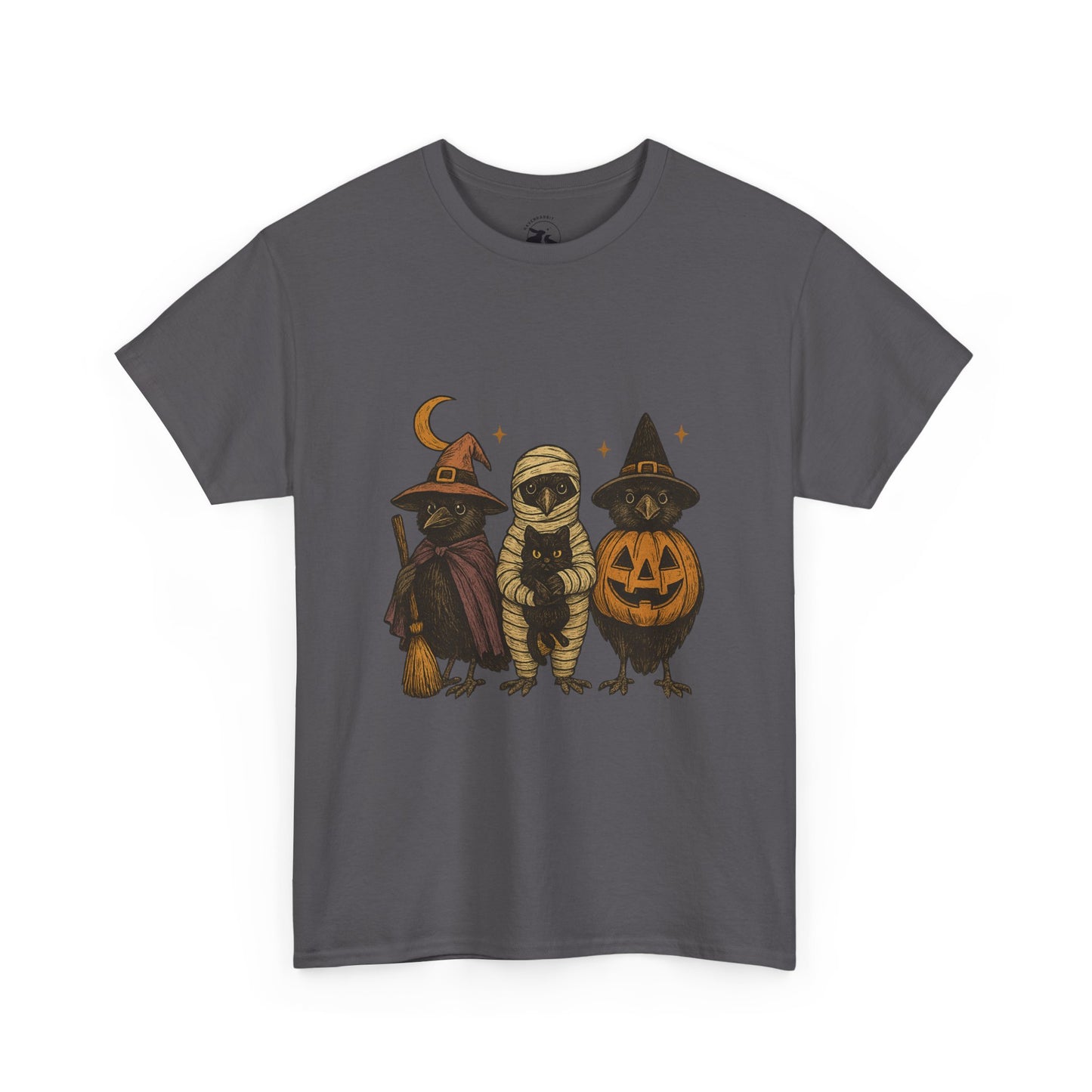 Trick-or-Tweet Trio Tee – Vintage Halloween Raven Shirt