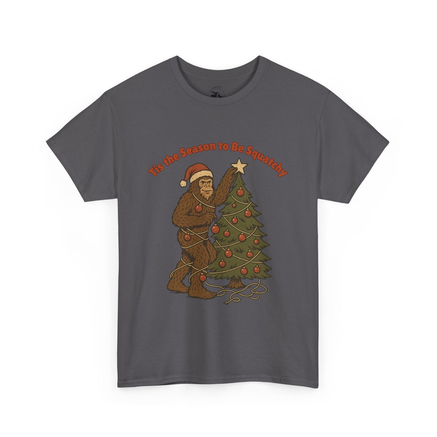 Sasquatch Decorating the Tree Tee – Bigfoot Christmas Spirit Shirt