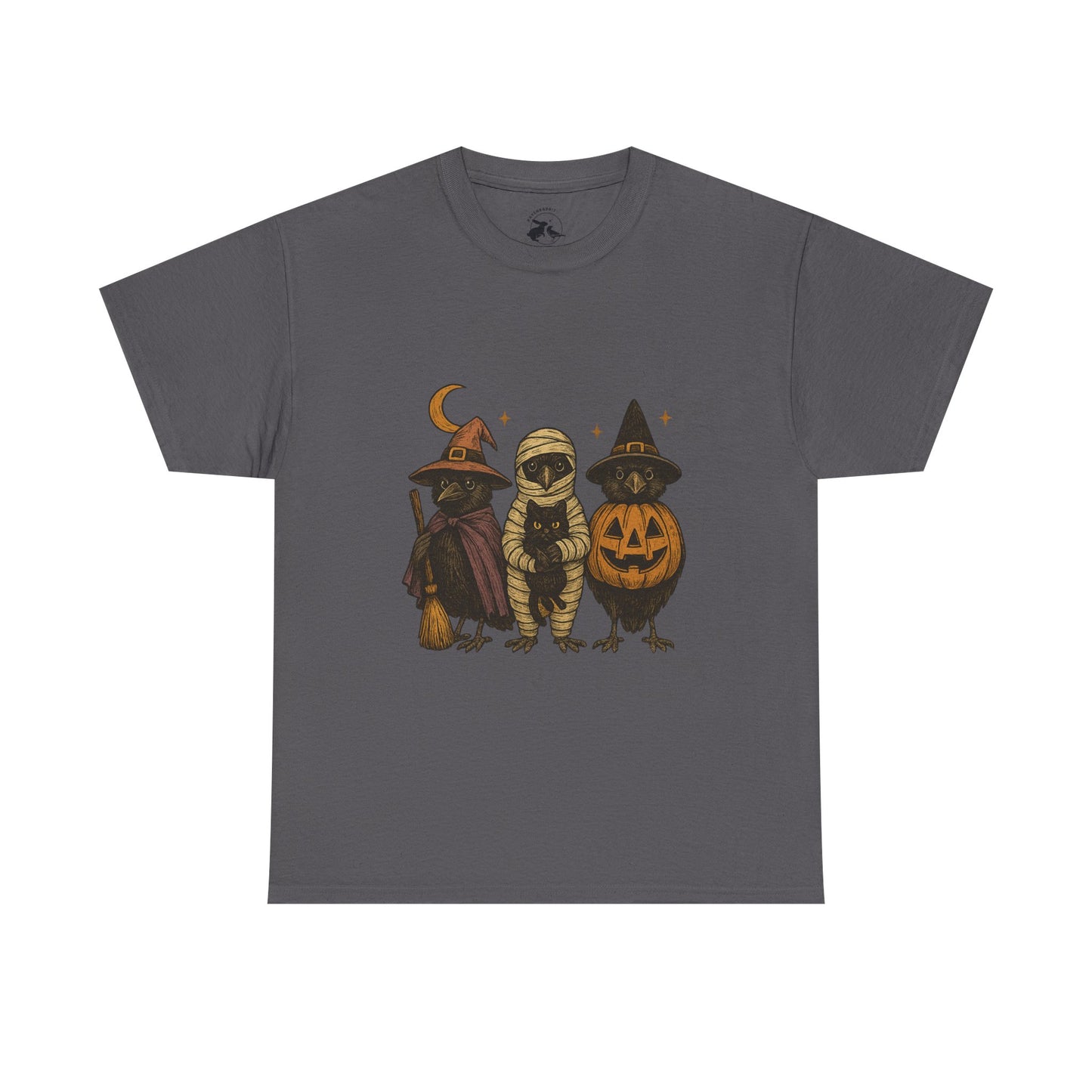 Trick-or-Tweet Trio Tee – Vintage Halloween Raven Shirt